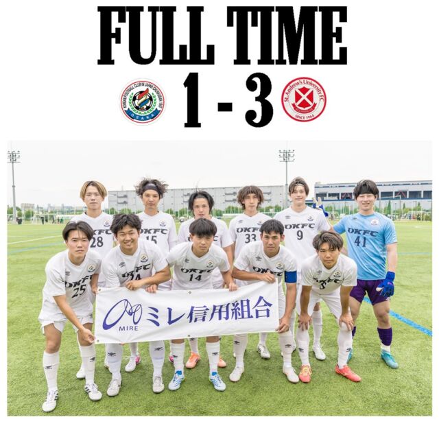 2026 大阪府社会人サッカープラチナリーグ
Match Day 7 vs @fcstandrewsfc 

前半 1-0
後半 0-3
合計 1-3

悔しい逆転負けとなってしまいました。
プラチナリーグ前期が終わり、
4勝3敗の3位で折り返し。
9月からのリーグ後期に向けて課題を克服し、
引き続きリーグ優勝を目指しいきます！

本日も応援ありがとうございます！

#ミレ信用組合
#アプロワーク
#Bond
#大阪社会人サッカー 
#大阪プラチナリーグ